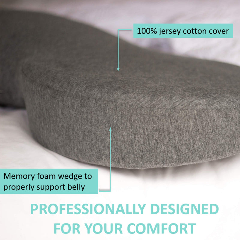 Chiro Designed 2-in-1 Pregnancy Pillow with Cotton Cover - 47x12x7