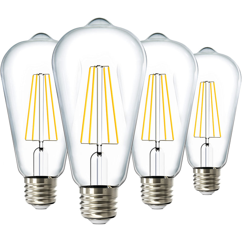 Sunco Vintage LED Edison Bulbs, Dimmable ST64, 4-Pack