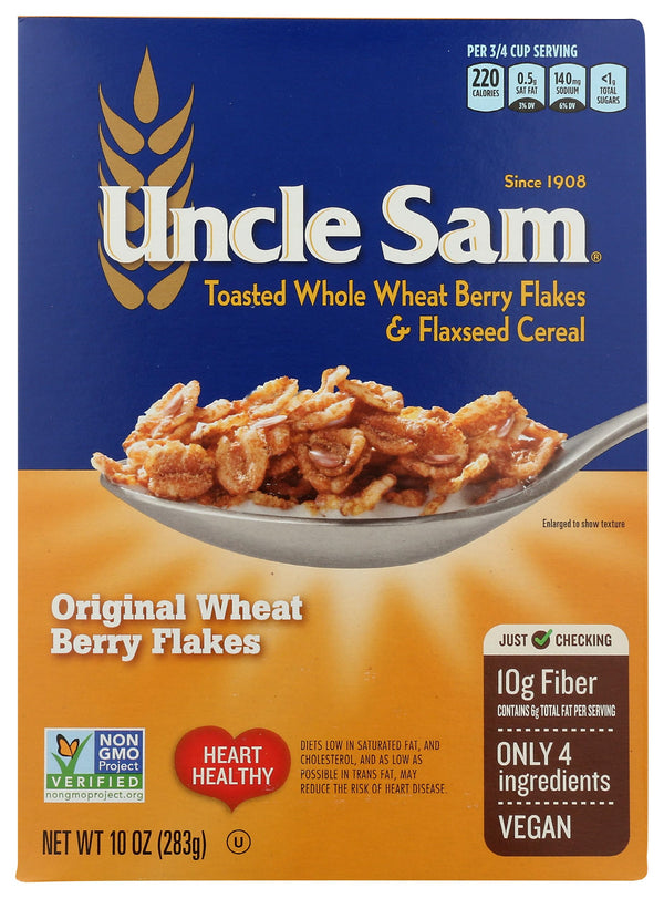 Uncle Sam Toasted Wheat & Flaxseed Cereal 10 oz Box