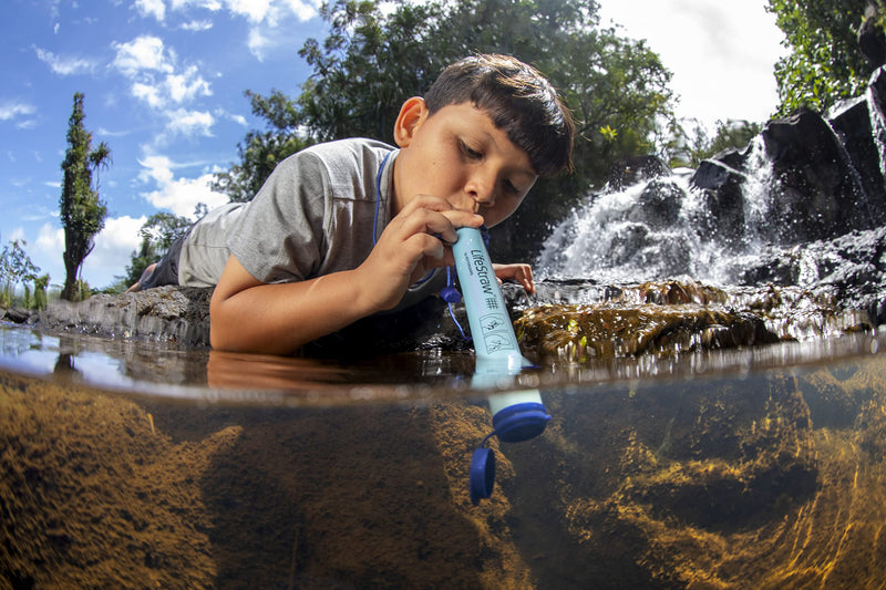 LifeStraw Personal Water Filter for Hiking Camping Travel & Emergencies 2 Pack