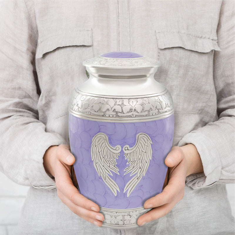 Purple Angel Wings Urn for Human Ashes Adult Female Mom Decorative Restaall Urn