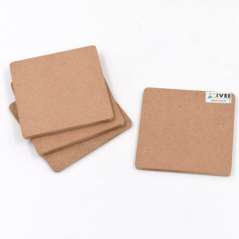 Ivei Mdf Board Diy Coasters Set Blank Wooden Shapes for Crafts