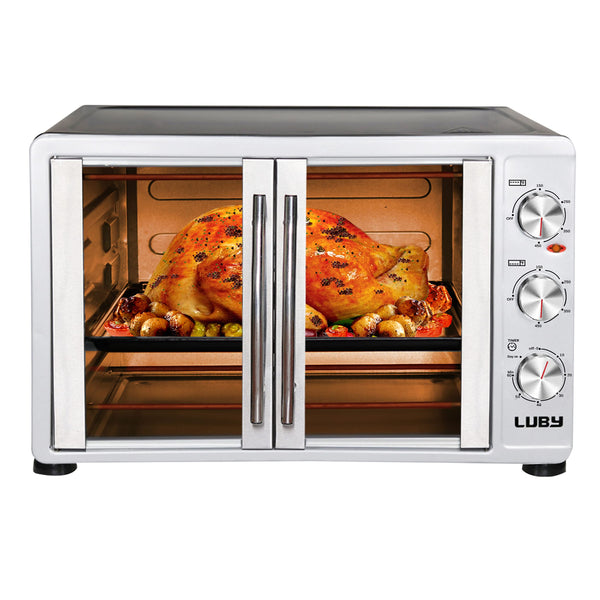 Luby Large French Door Toaster Oven Countertop 55l 14 Inch Pizza 20lb Turkey