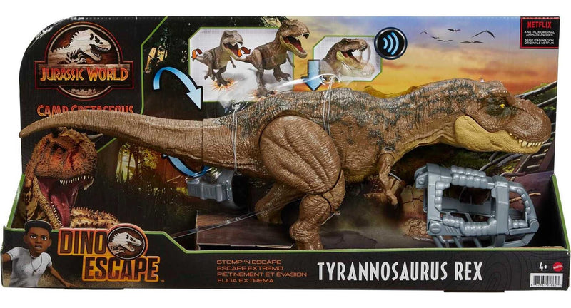 Stomp 'N Escape T. Rex Action Figure - Jurassic World Toy 8.5 Inch