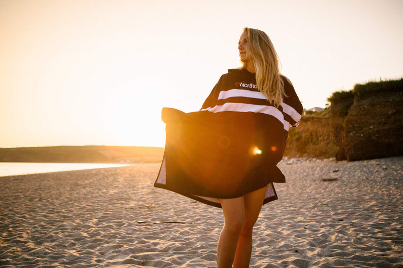 Beach Basha Changing Robe Blue Stripes