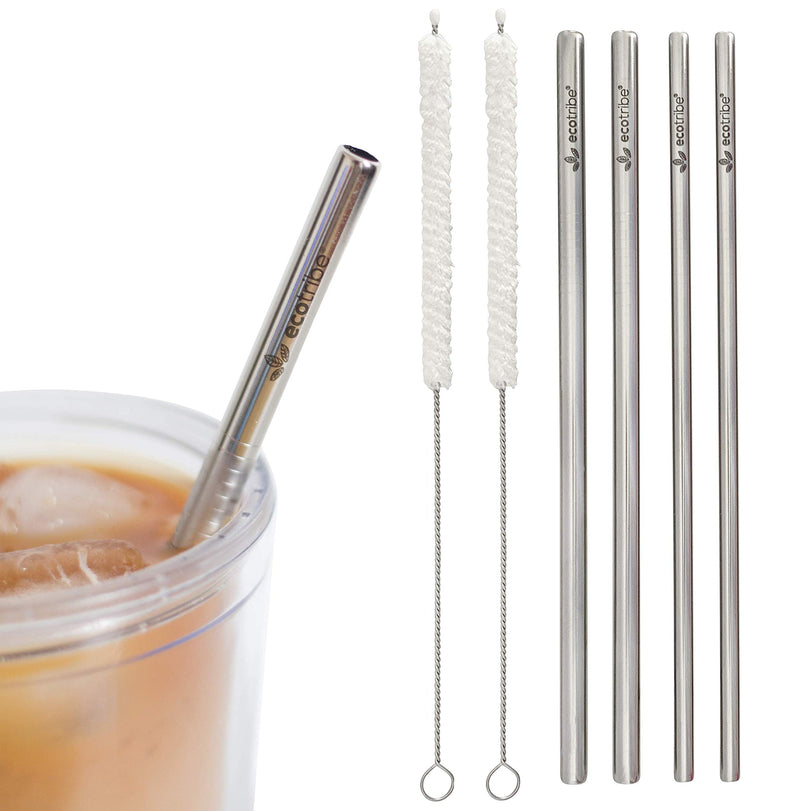 Portable Stainless Steel Reusable Straws with Case and Brush - 8.5 Inches