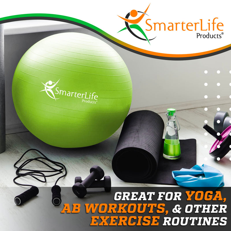 SmarterLife Workout Exercise Ball for Fitness Yoga Balance Stability or Birthing