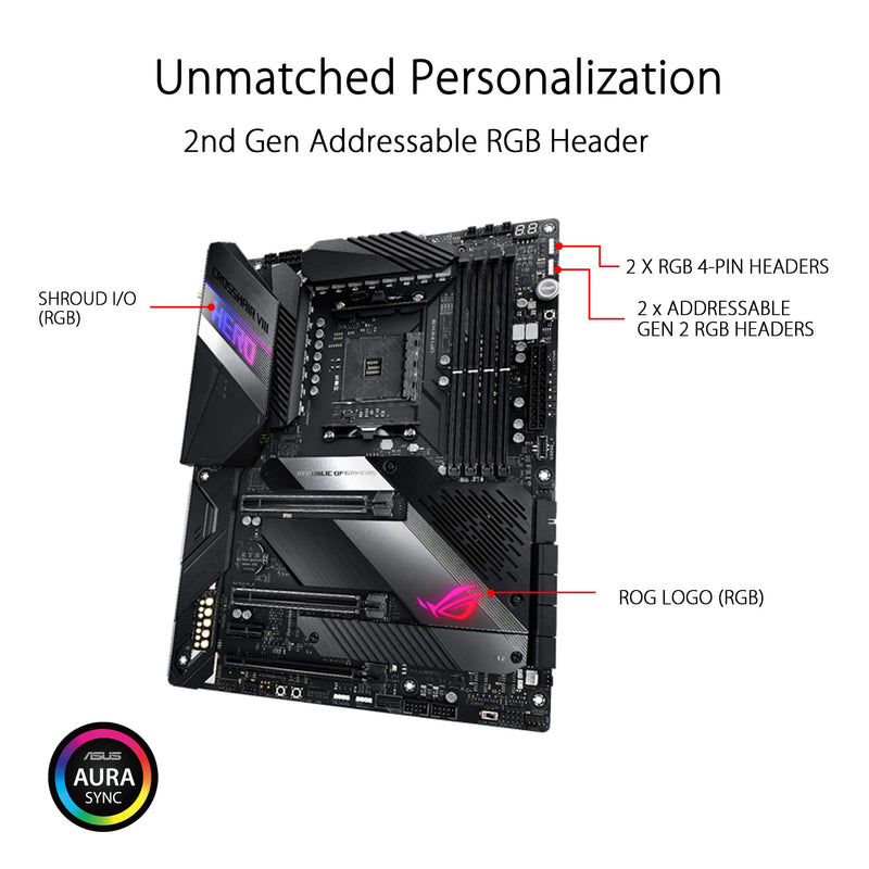 ASUS ROG Crosshair VIII Hero X570 ATX Motherboard with PCIe 4.0 and RGB