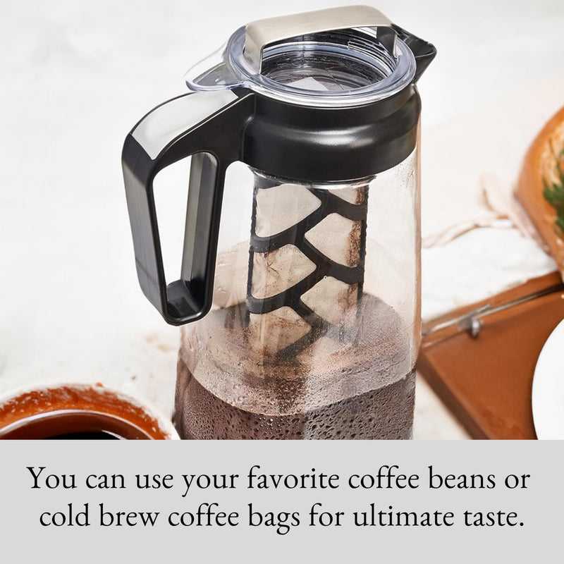 Barvivo BPA-Free Cold Brew Coffee Maker – 2L Iced Coffee Brewer Pitcher