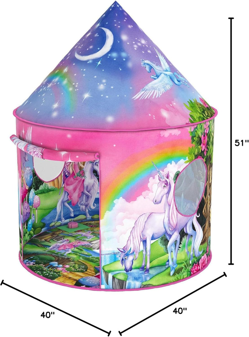 My Rainbow Sparkle Play Tent with Magical Unicorn Sounds for Kids