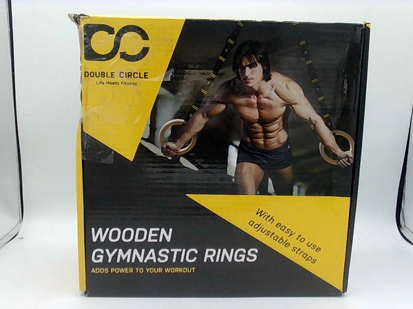 Wooden Gymnastic Rings with Adjustable Straps