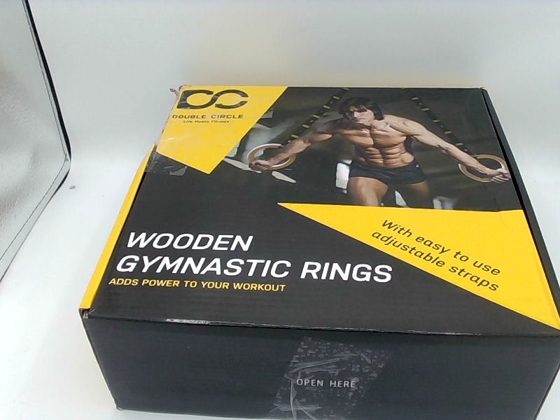 Wooden Gymnastic Rings with Adjustable Straps