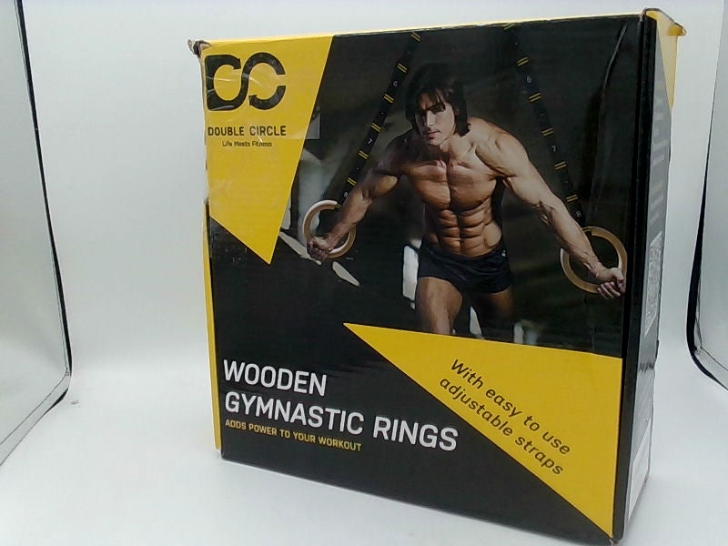 Wooden Gymnastic Rings with Adjustable Straps