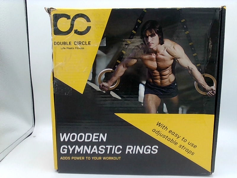 Wooden Gymnastic Rings with Adjustable Straps