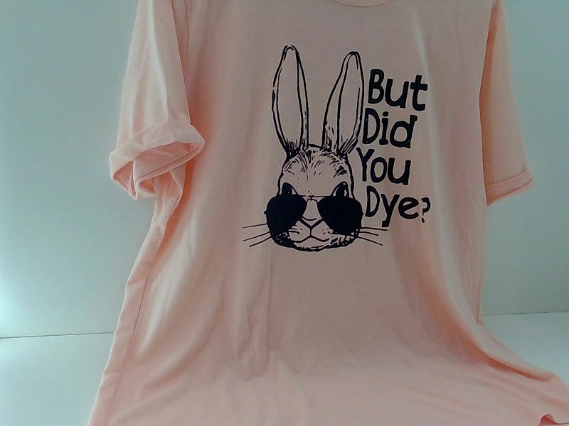 Light Pink Rabbit Graphic T-Shirt - Large