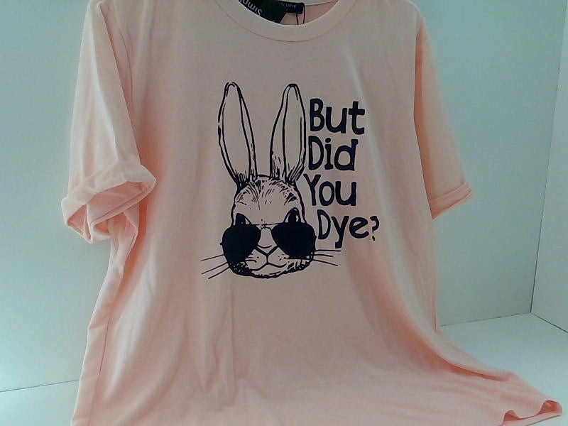 Light Pink Rabbit Graphic T-Shirt - Large