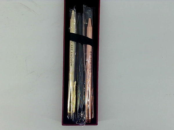 Mesmos Fancy Pens For Women Color Black/rose Gold/gold Size 3 Unit