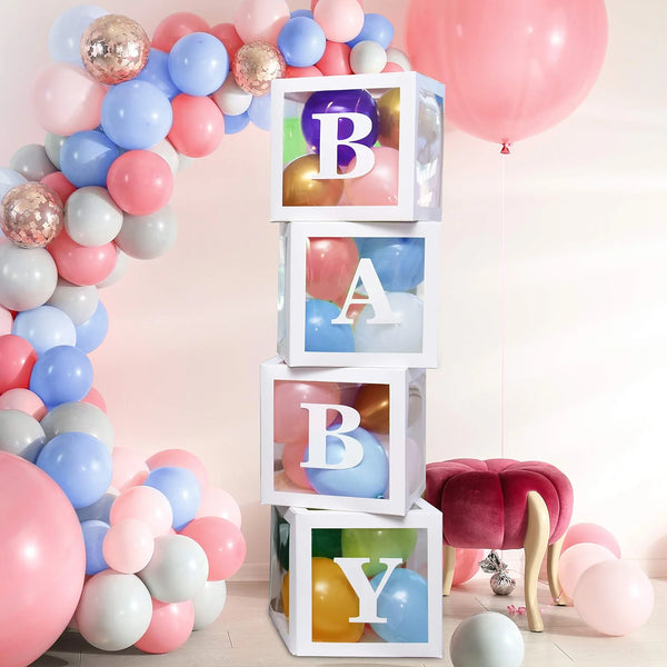 Baby Shower Party Decoration Set Deluxe 60 Piece Balloon Box Kit Gender Reveal