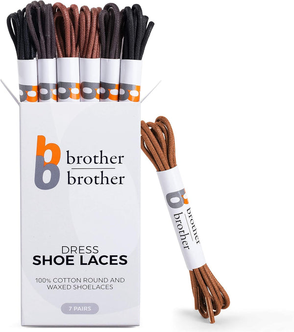 Bb Brother 7 Pairs Oxford Dress Shoe Laces 32 Black Brown Tan Colored Strings