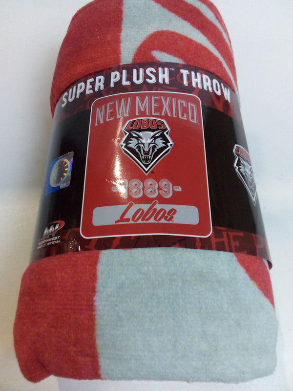 Northwest NCAA Unisex Adult Raschel Throw Blanket New Mexico 46"x 60"