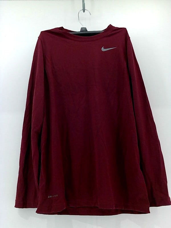 Nike Boys Legend Athletic T-Shirt Regular Long Sleeve Color Maroon Size Large