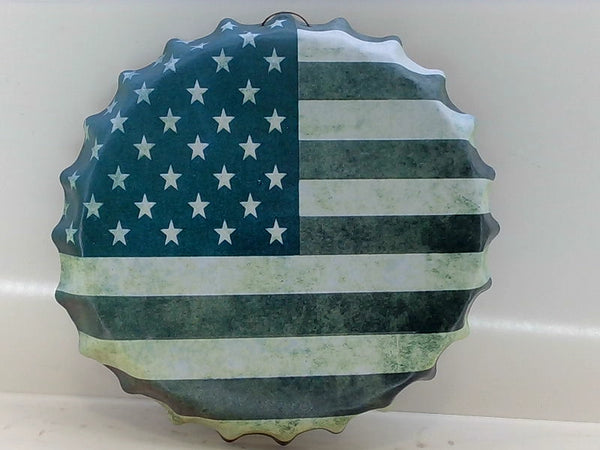 USA Flag Vintage Bottle Cap Wall Decor