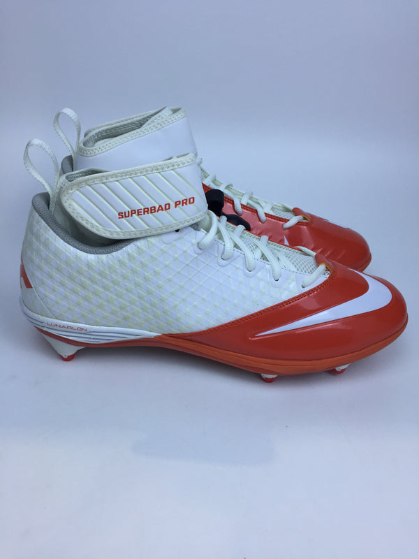 Nike Men Lunar Super Bad Pro White Orange Flash Size 12.5 Pair of Shoes