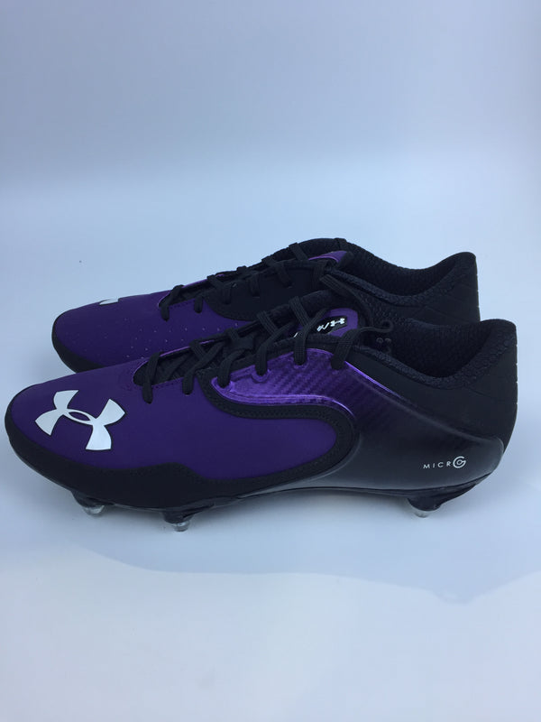 Under Armour Men Sport Cleat Black Purple Size 13 Pair of Shoes