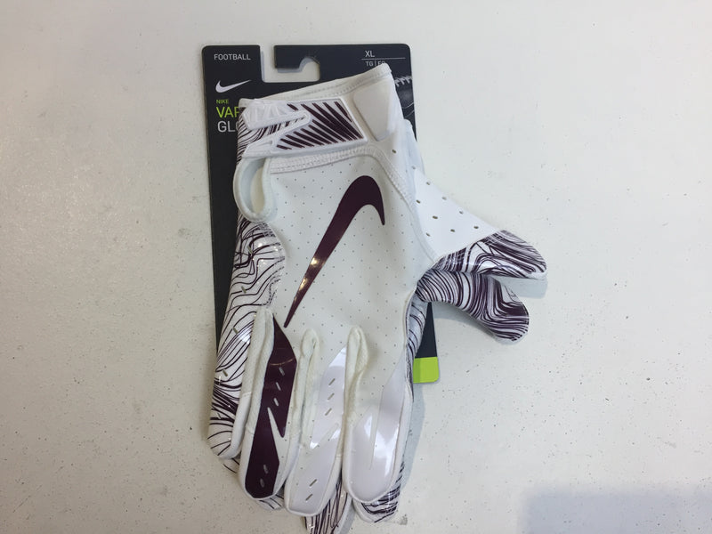 Nike Adult Vapor Jet 5.0 Receiver Gloves-White/University MAROON-XL