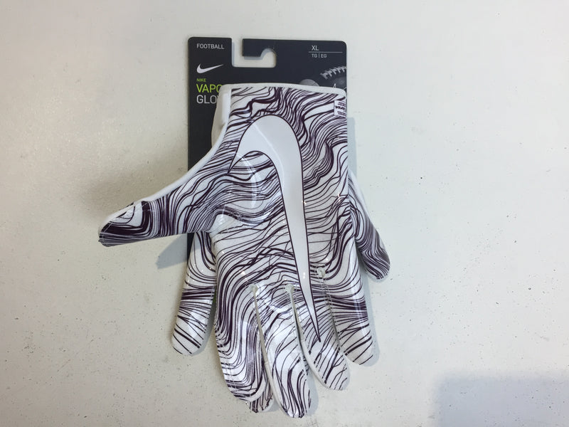 Nike Adult Vapor Jet 5.0 Receiver Gloves-White/University MAROON-XL