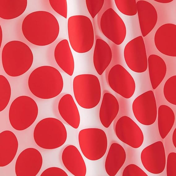 White Fabric With Red Dot Printed Classics Fabric 200 Inches 16 Ft
