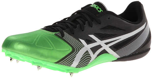 Asics Mens Hypersprint 6 Track And Field Shoeonyx/Silver/Flash Green13 M Us Color Onyx/Silver/Flash Green Size 13