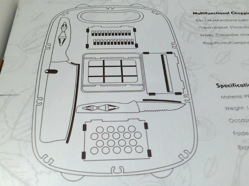 Multi-functional Camping Cutting Board 9 in 1 Home Accessory