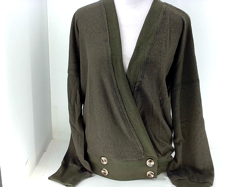 Women's Dark Green Knit Shrug Sweater - Small