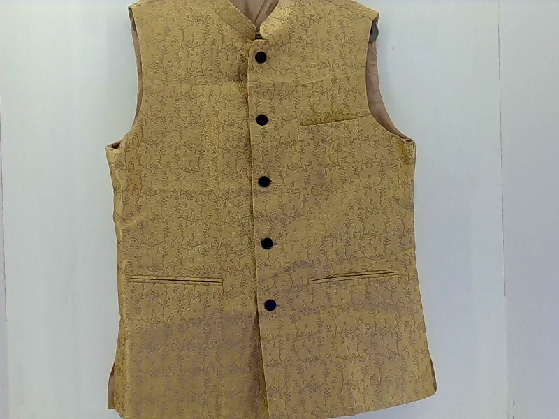 Gold Brocade Nehru Jacket Size 44