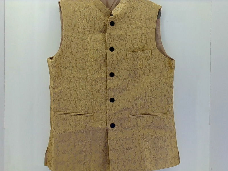 Gold Brocade Nehru Jacket Size 44