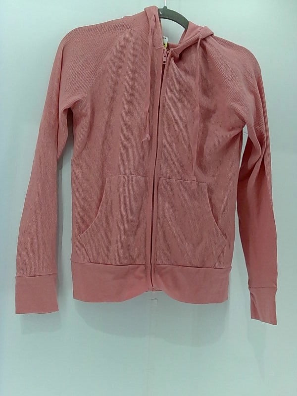 Active Basic Women's Pink Zipper Hoodie Jacket Medium