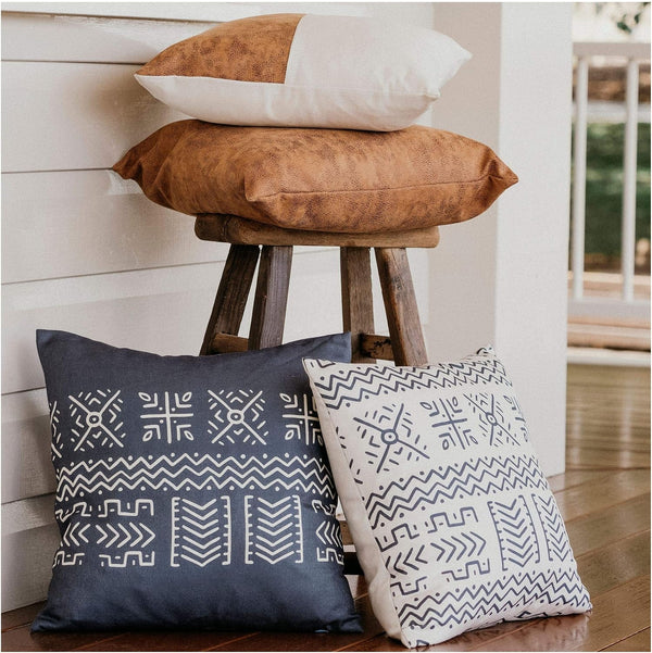 Wildivory Decorative Throw Pillow Covers For Couch, Boho Pillow Covers 18x18 Set Of 4, Modern Farmhouse Pillow Covers For Living Room, Bed, Boho Decor, Boho Throw Pillows, Faux Leather Pillow Covers Tan Aztec 18 X 18-Inch Color Tan Aztec Size One Size