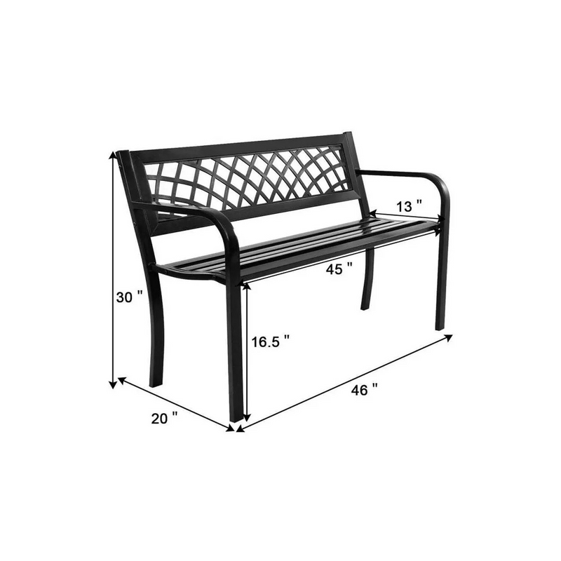 Hivvago Bench Deck With Steel Frame For Outdoor