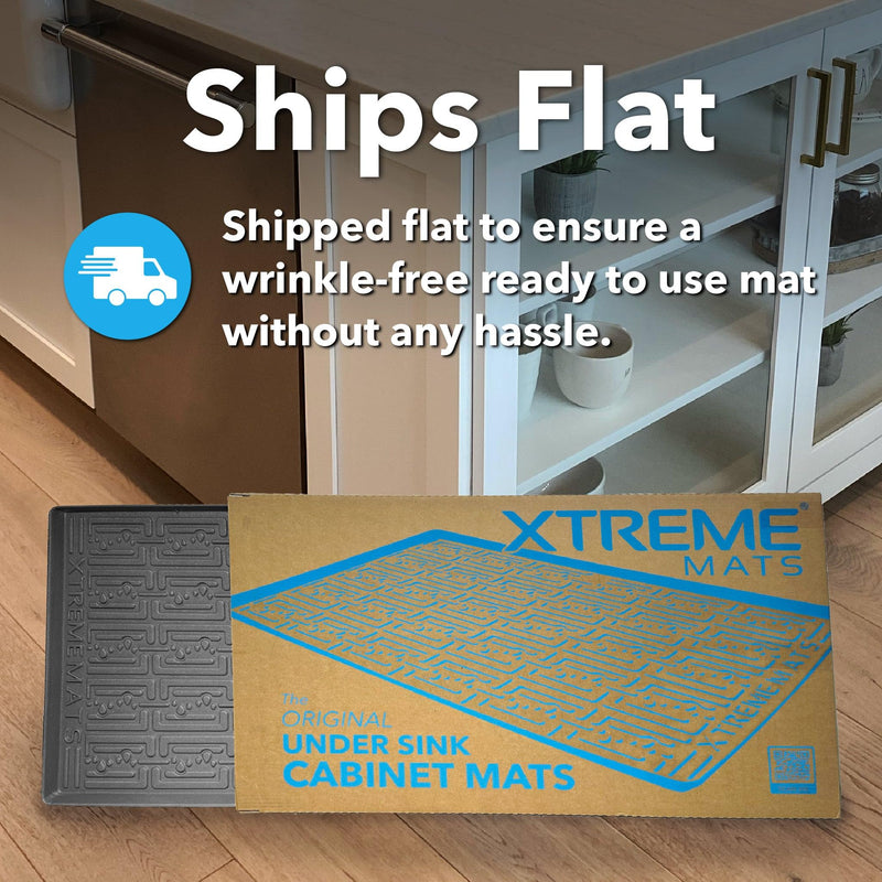 Xtreme Mats Gray Waterproof Under Sink Cabinet Liner 37" x 22"