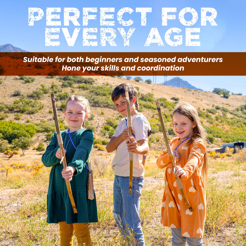 Wooden Bow and Arrow Set for Kids with Quivers and Arrows