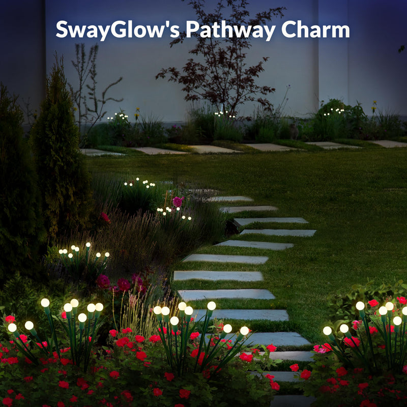 Swayglow Solar Garden Lights Firefly Lights With Green Leaves 4 Pack