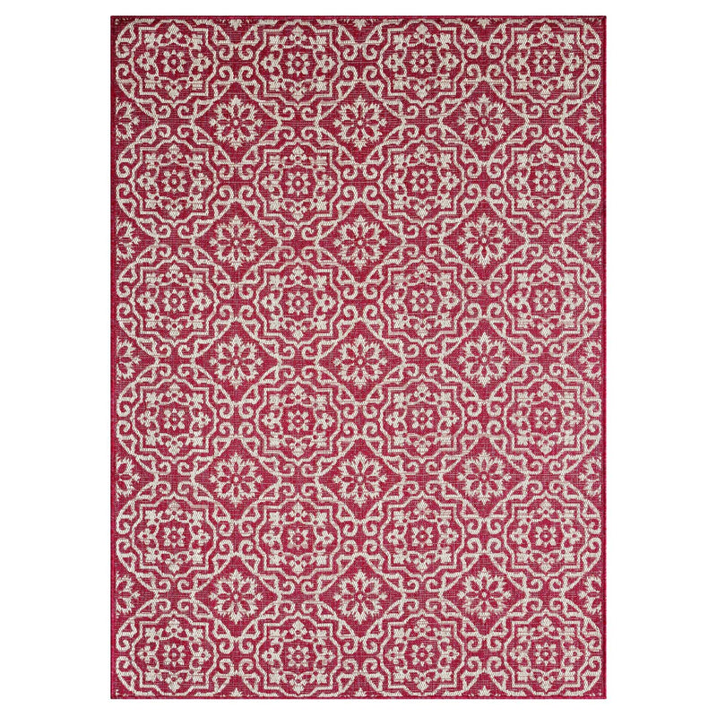 Nicole Miller Indoor Outdoor Geometric Area Rug Pink & Ivory 6 6x9 2