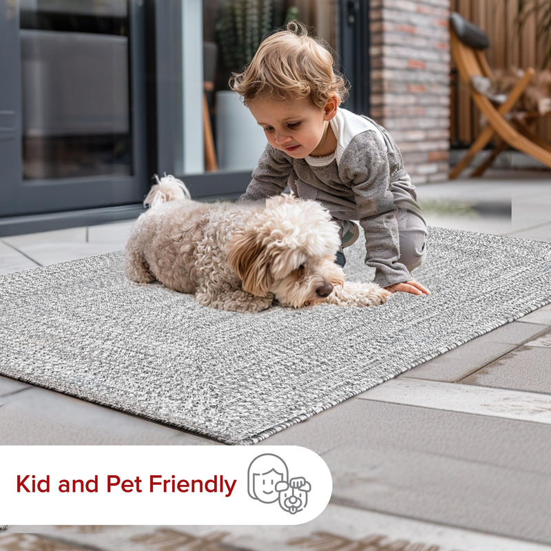 Nuloom Braided Indoor Outdoor Runner Rug 2 6 x 6 Light Grey