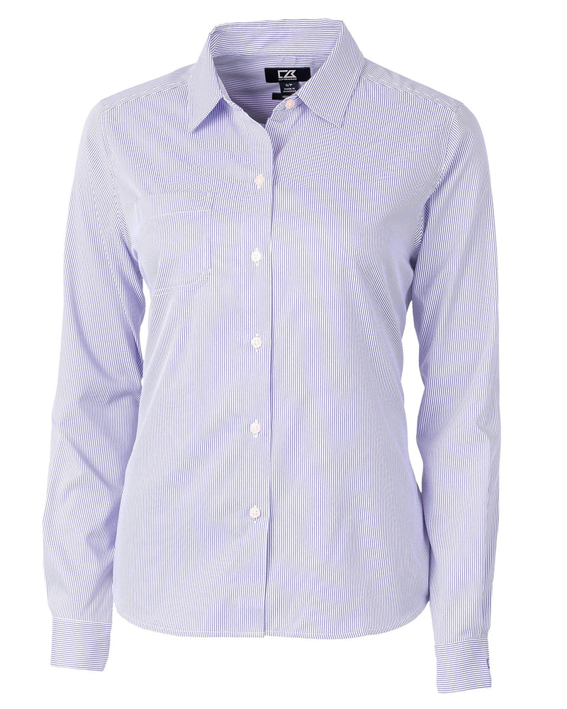 Cutter & Buck womens Long Sleeve Button Down Shirt, College Purple Large US