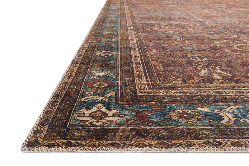 Loloi Ii Layla Collection Brick Blue Rug 2 to 3 X 3 to 9