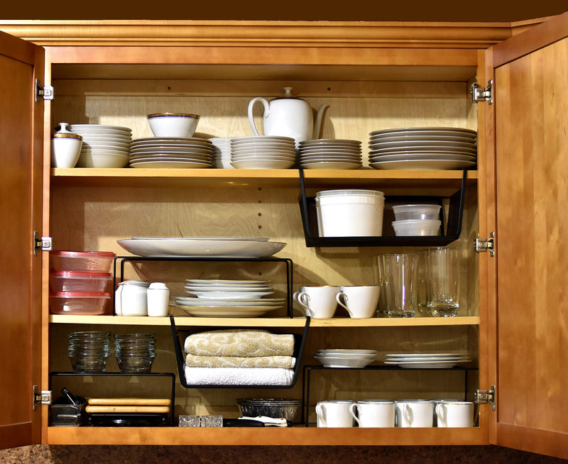 Masirs 5 Piece Kitchen Cabinet Organizer Set with Shelves and Baskets