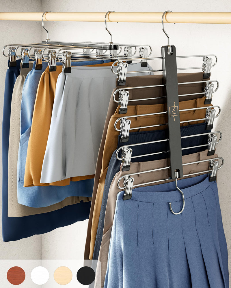 Beechwood Space Saving Skirt Hangers with Clips - 2 Pack