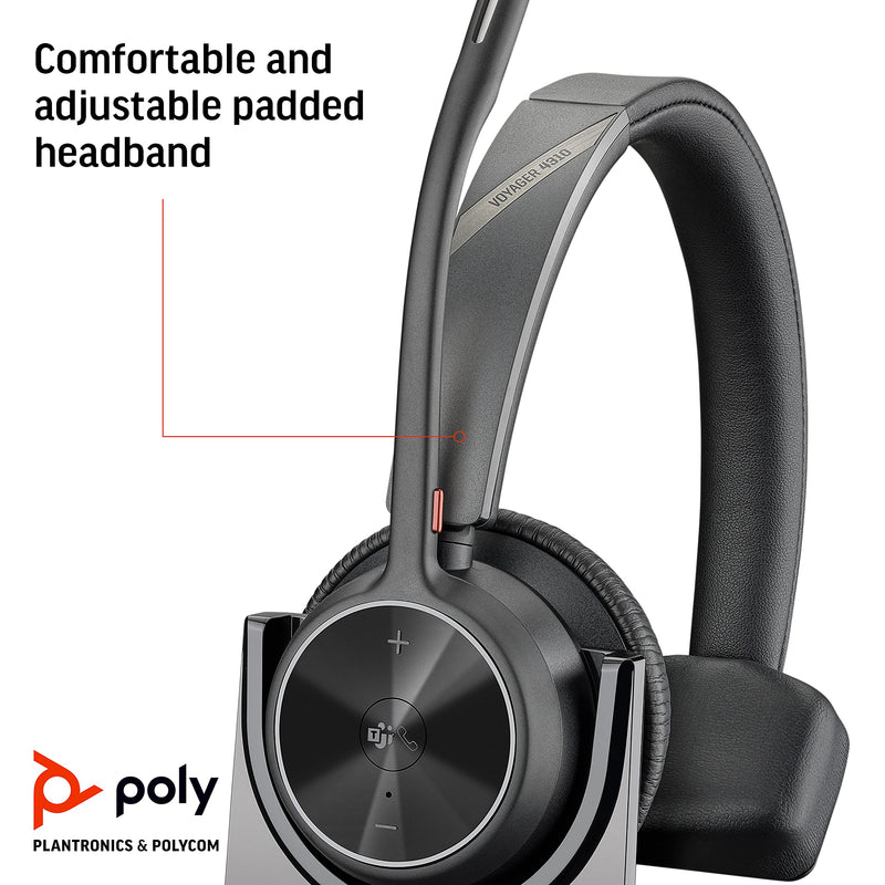 Poly Voyager 4310 UC Wireless Headset and Charge Stand USB C Teams Version