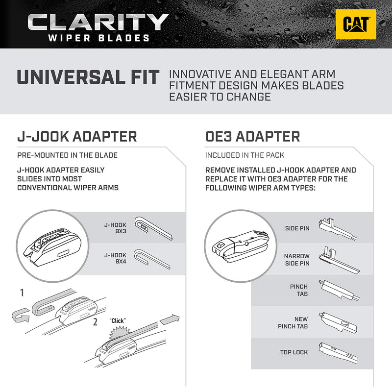 CAT 24 Inch Windshield Wiper Blade - Black